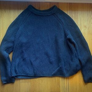 Quince Cotton Fisherman sweater charcoal grey